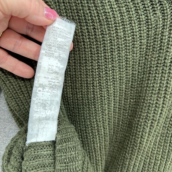 Vtg COTTON-ON Sweater Women's XS Green Knit Large Open Back Cut Out Long Sleeve - Picture 8 of 9